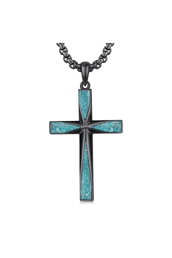 Cross Necklace for Men 925 Sterling Silver Crucifix Pendant Necklace Religion Cross Jewelry Gifts for Father Husband Son