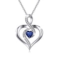 thumbnail image 1 of Coachuhhar Heart Necklace 925 Sterling Silver Infinity Birthstone Necklace Love Heart Pendant Necklace Jewelry Birthday Gift for Women, 1 of 8