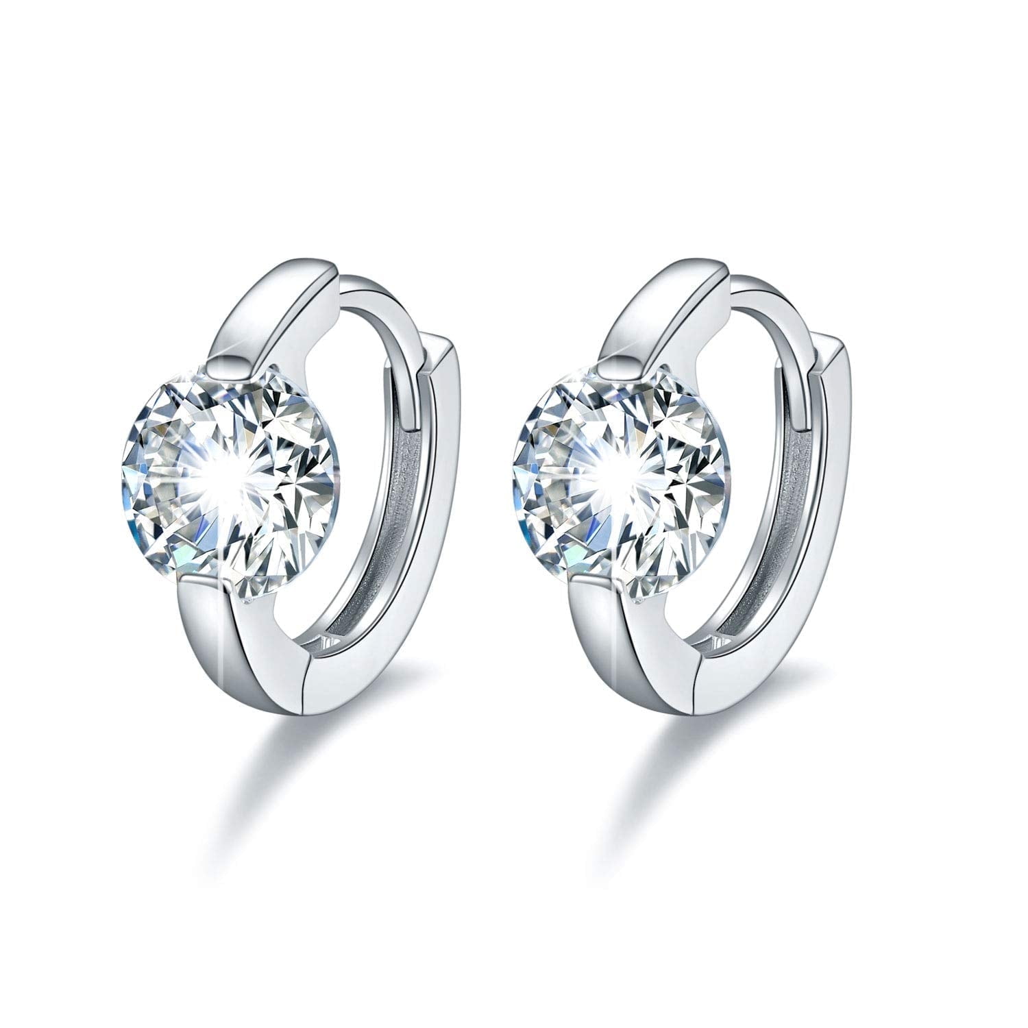 Coachuhhar Hoop Earrings for Women 925 Sterling Silver Hypoallergenic Cubic Zirconia Huggie Earrings Tiny Cartilage Earrings Mini Hoops Earrings Small Earrings Jewelry Gift for Mother's Day