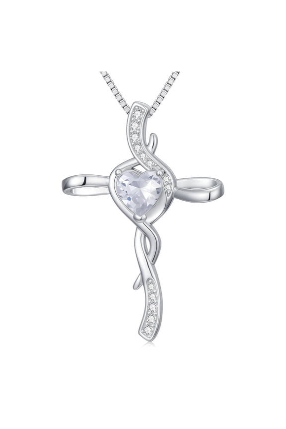 Infinity Cross Necklace for Women 925 Sterling Silver Religious Cross Pendant Necklaces Faith Jewelry Christmas Gifts for Mom Wife Her Birthday