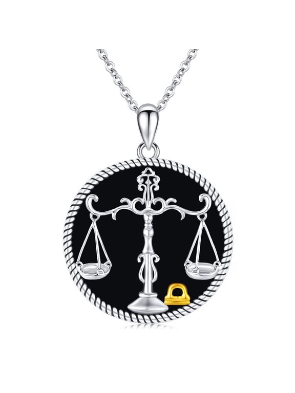 Libra Necklace 925 Sterling Silver Constellation Pendant Necklace Zodiac Sign Necklace Libra Birthday Jewelry Gifts for Women Men