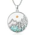 thumbnail image 1 of Coachuhhar Mountain Necklace 925 Sterling Silver Mustard Seed Pine Pendant Necklace Nature Jewelry Gift for Women, 1 of 7