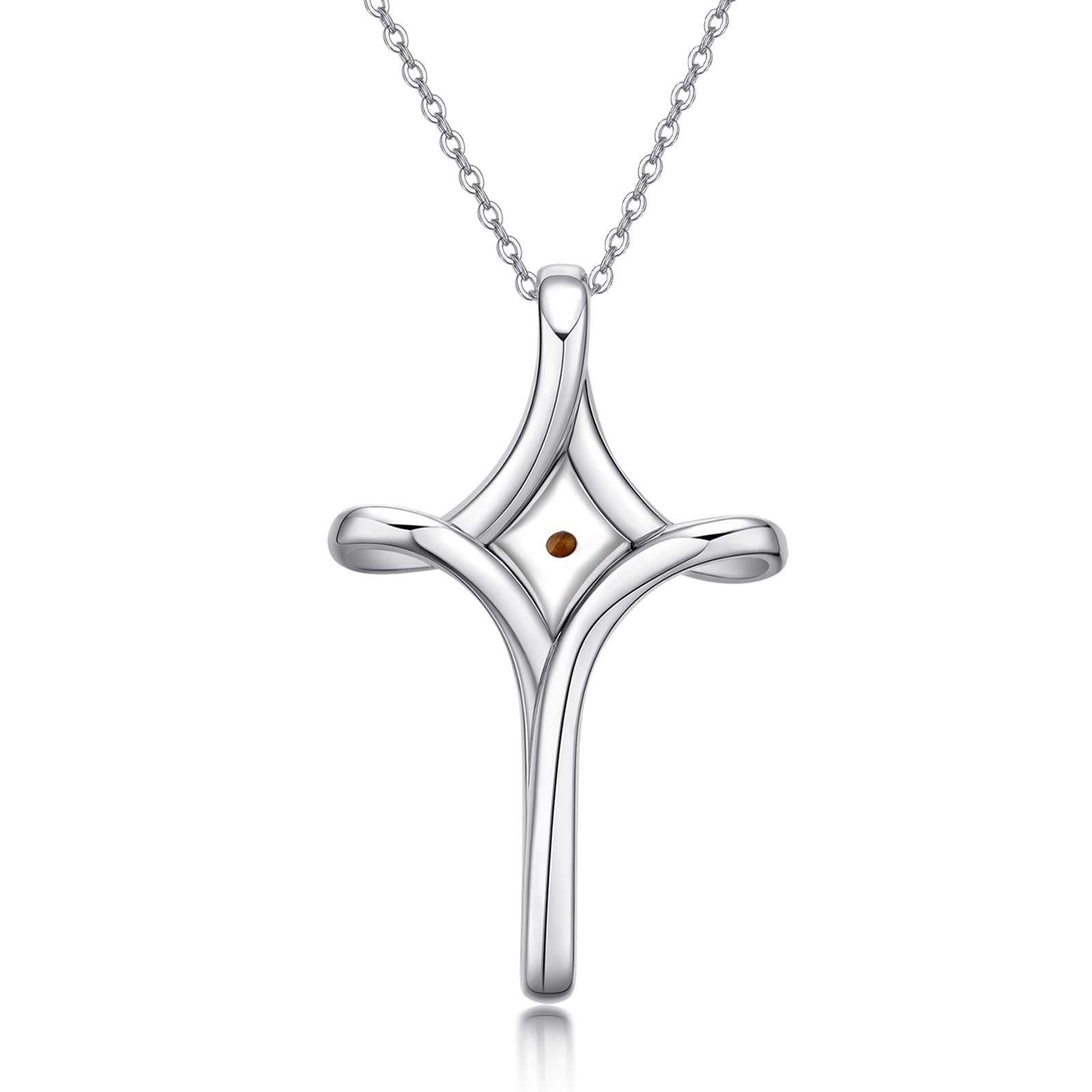 Coachuhhar Mustard Seed Faith Cross Necklace 925 Sterling Silver Faith Hope Love Pendant Necklace Inspirational Religious Necklace Christian Faith Jewelry Gift for Women