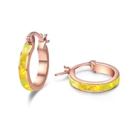 Coachuhhar Opal Hoop Earrings for Women 925 Sterling Silver Hypoallergenic Huggie Earrings Tiny Cartilage Earrings Mini Hoops Earrings Small Earrings Opal Jewelry for Mother's Day