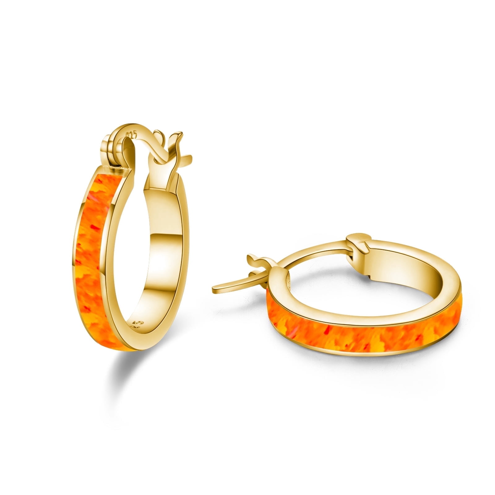 Coachuhhar Opal Hoop Earrings for Women 925 Sterling Silver Hypoallergenic Huggie Earrings Tiny Cartilage Earrings Mini Hoops Earrings Small Earrings Opal Jewelry for Mother's Day