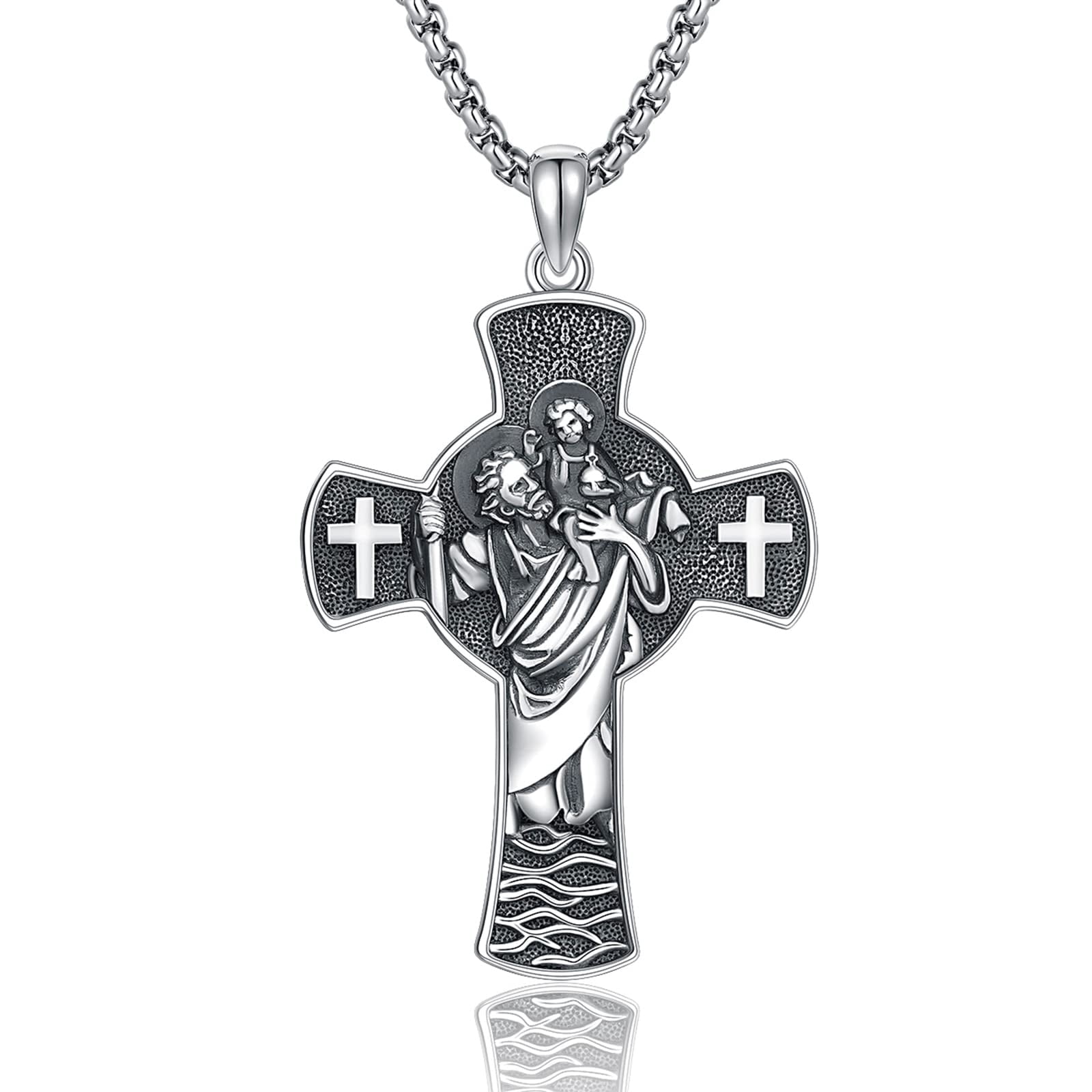 Coachuhhar Saint Christopher Necklace 925 Sterling Silver St ...