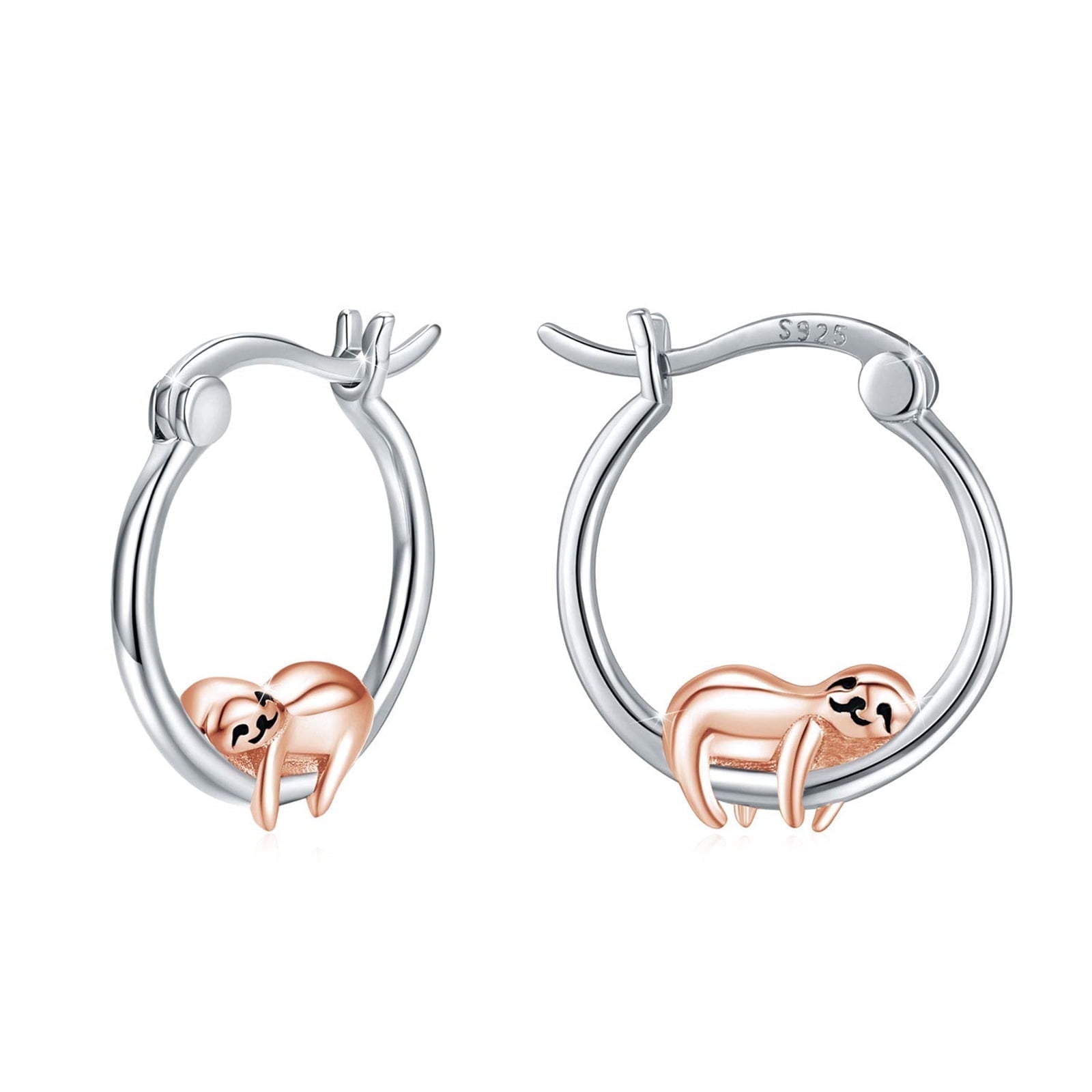 Coachuhhar Sloth Earrings for Women 925 Sterling Silver Hypoallergenic Sloth Hoop Earrings Cute Animal Earrings Sloth Jewelry Gift for Sloth Lover