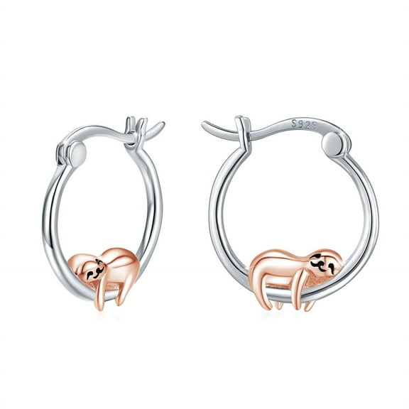 Coachuhhar Sloth Earrings for Women 925 Sterling Silver Hypoallergenic Sloth Hoop Earrings Cute Animal Earrings Sloth Jewelry Gift for Sloth Lover