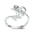 thumbnail image 1 of Coachuhhar Sloth Rings for Women 925 Sterling Silver Adjustable Rings Cute Animal Rings Open Rings Engagement Rings Sloth Jewelry Gift for Sloth Lover, 1 of 7