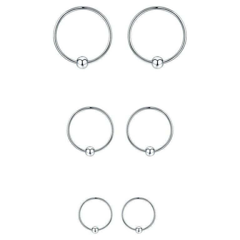 Small silver hoop 2024 earrings with ball