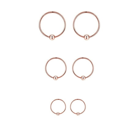 Coachuhhar Small Hoop Earrings Set 925 Sterling Silver Cartilage Earrings Hypoallergenic Mini Tiny Small Hoops Earrings Piercing Helix Endless Ball Bead Nose Ring Sleeper Earrings for Women