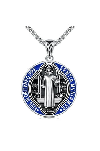 St Michael Pendant Medalla De San Benito Saint St Benedict 14K St