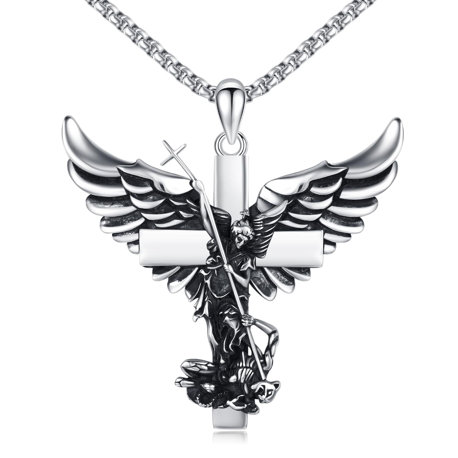 Coachuhhar St Michael Necklace 925 Sterling Silver Saint Archangel