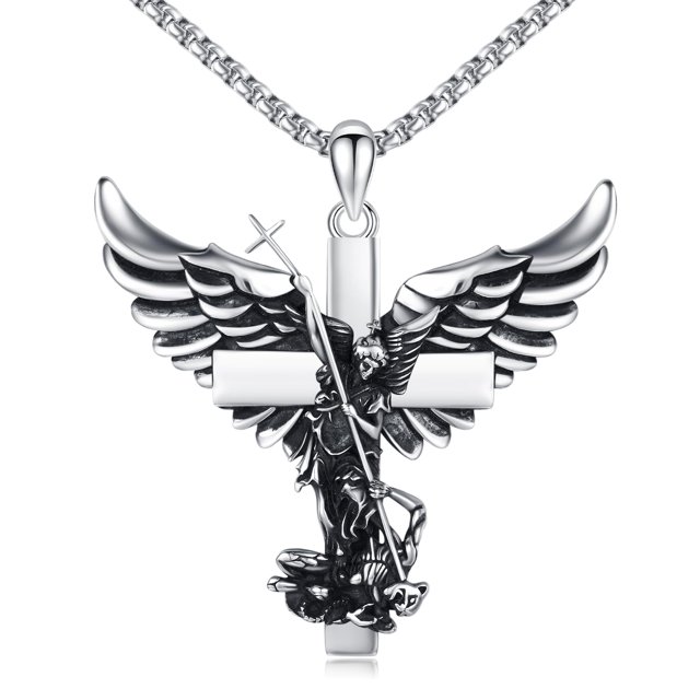Coachuhhar St Michael Necklace 925 Sterling Silver Saint Archangel