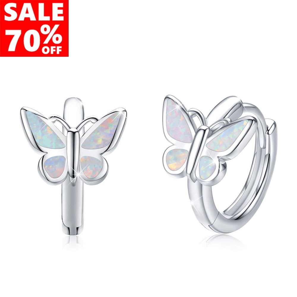  Florideco 6 Pairs Hypoallergenic Sterling Silver Stud Earrings  for Girls Heart CZ Pearl Butterfly Stud Earrings Set: Clothing, Shoes &  Jewelry