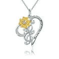 thumbnail image 1 of Coachuhhar Sunflower Note Necklace Sterling Silver You are My Sunshine Necklace Heart Sunflower Necklace Musical Note Necklace Sunflower Jewelry Gifts for Women, 1 of 8