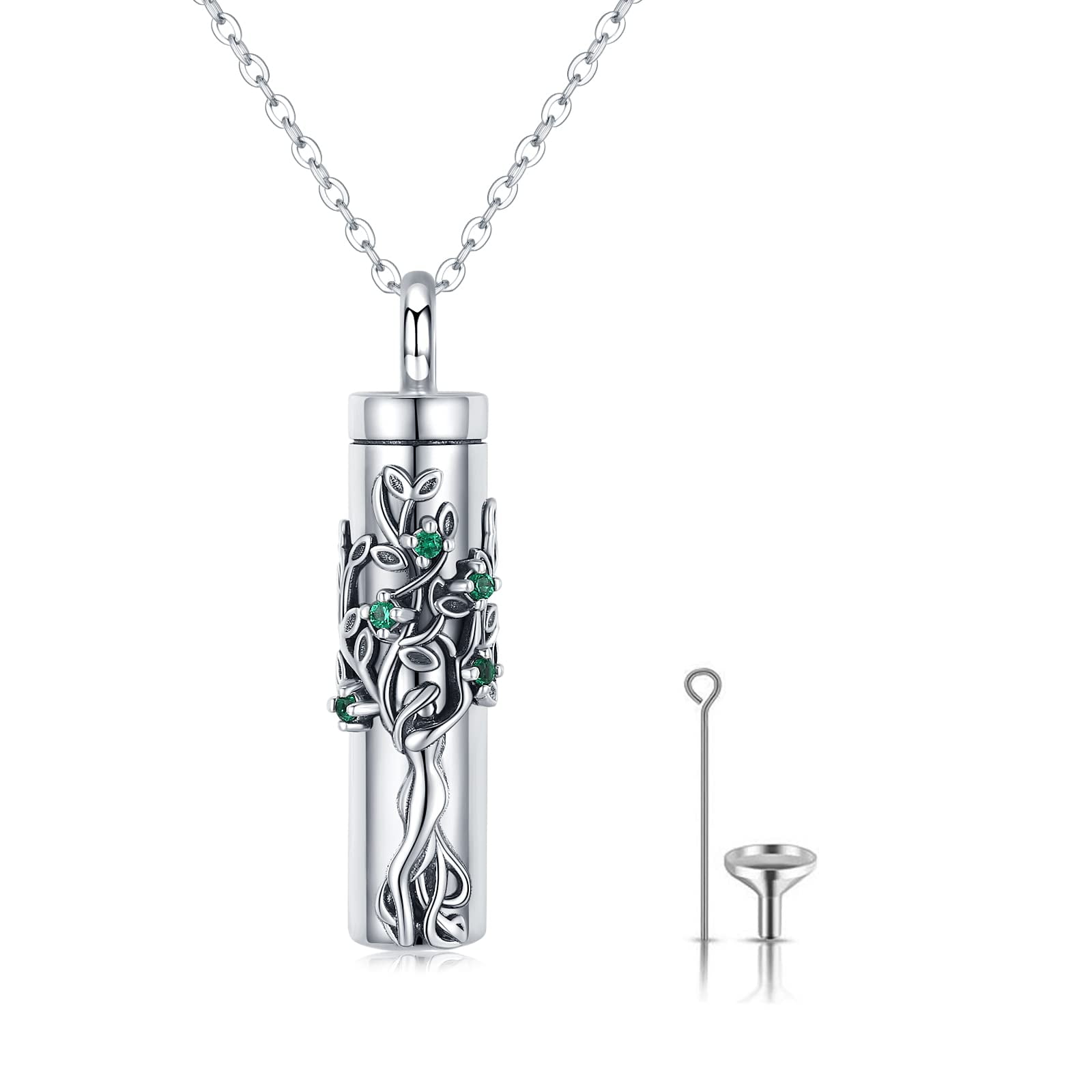 XIUDA 925 Sterling Silver Cremation Urn Necklace - Memorial Locket Pendant For Ashes, Hair, Or Keepsakes