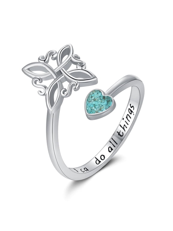 Witches Knot Ring 925 Sterling Silver Adjustable Turquoise Gravel Witch Ring Celtic Knot Amulet Wiccan Pagan Protection Jewelry Gifts for Women