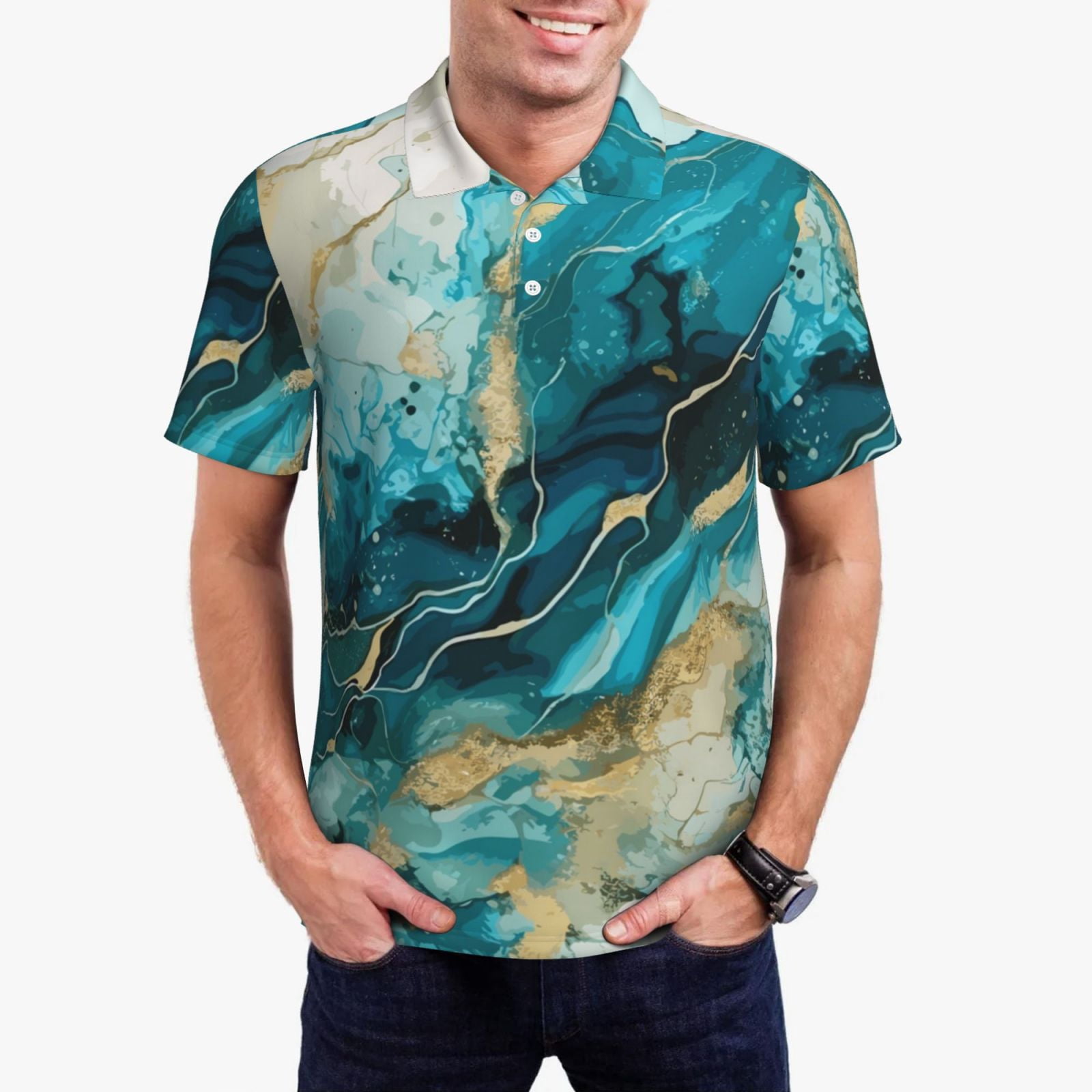 Abstract Racing Polo Coaee Abstract Ocean Currents for Men's Polo Shirts Mens Polo Shirts ...