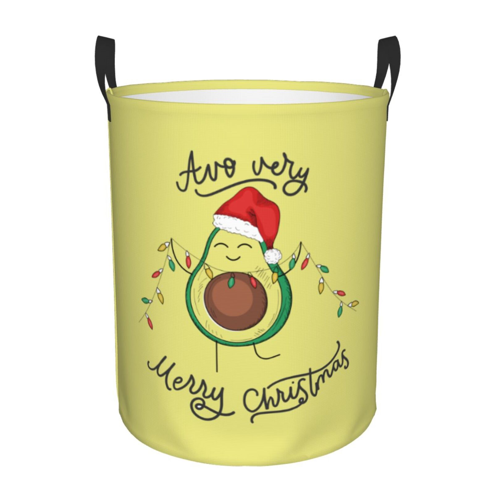 Coaee Avocado Merry Christmas Laundry Basket with Handle, Waterproof ...