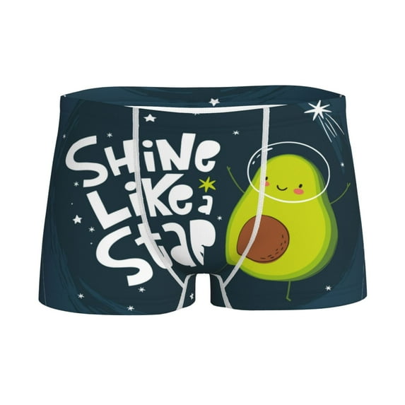 Coaee Avocado in Space1 Boy's Cotton Boxer Briefs Soft and Breathable for Male Teenagers - Small