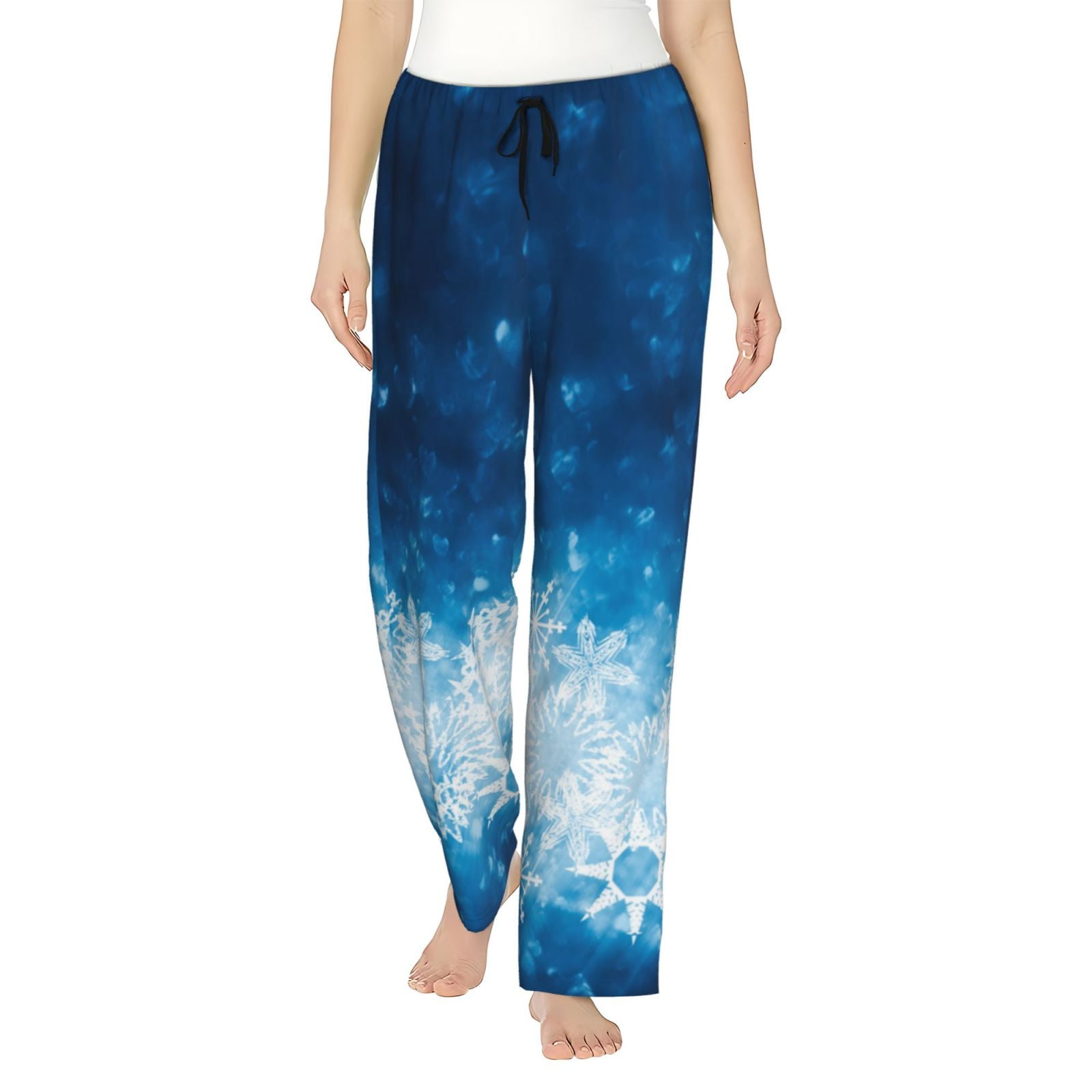 Coaee Blue Glitter Sparkles for Women's Pajama Pants Pj Pants Comfy