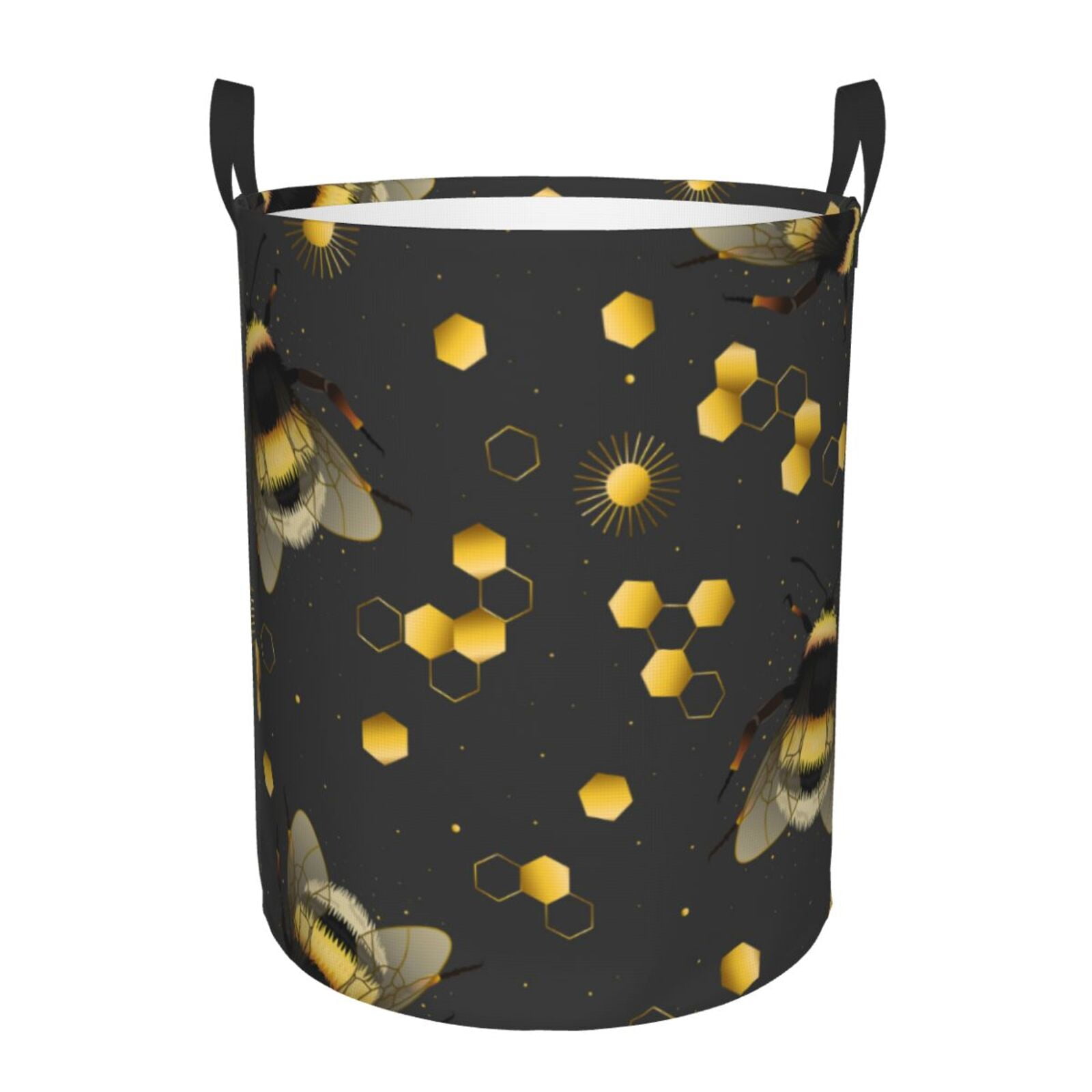 Coaee Bumblebee Laundry Basket with Handle, Waterproof Round ...