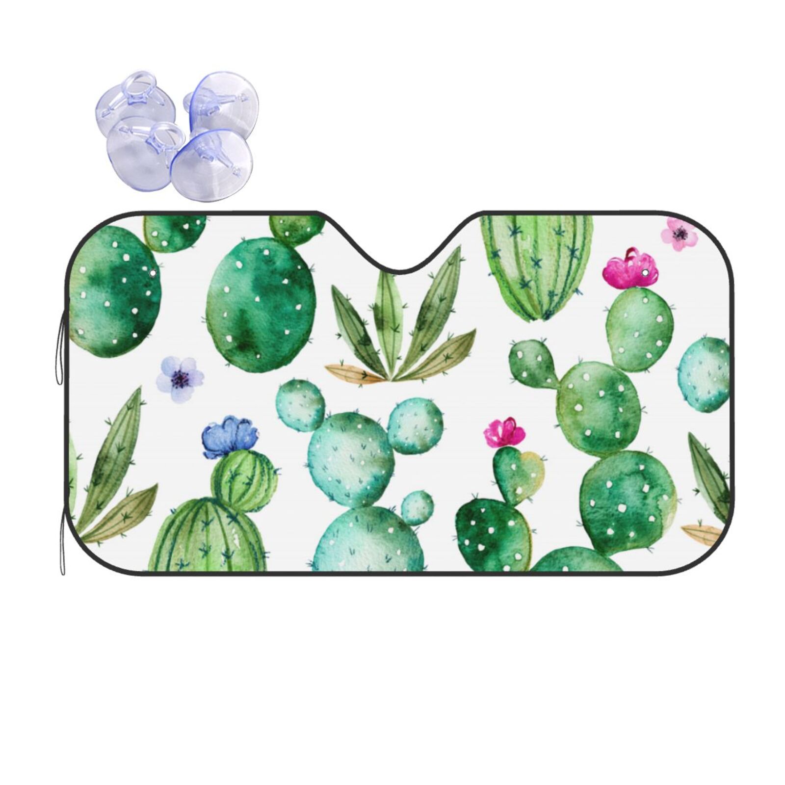 Dino Dinosaur Flower Leaf Pattern Print Car Sun Shade