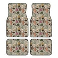 Coaee Coffee pots cup pattern Car Foot Mat FourPiece Set AntiSlip