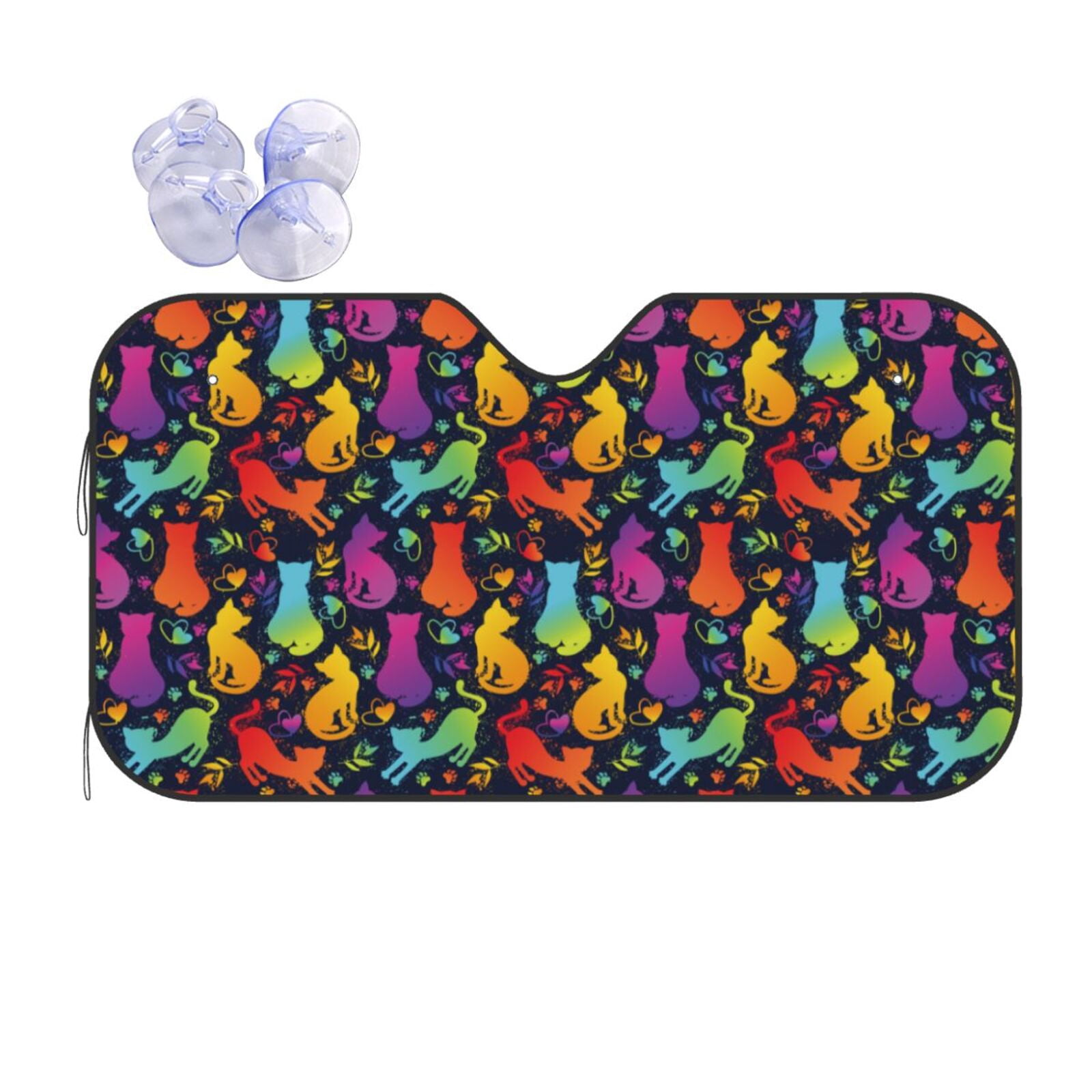 Skateboard Colorful Pattern Print Car Sun Shade