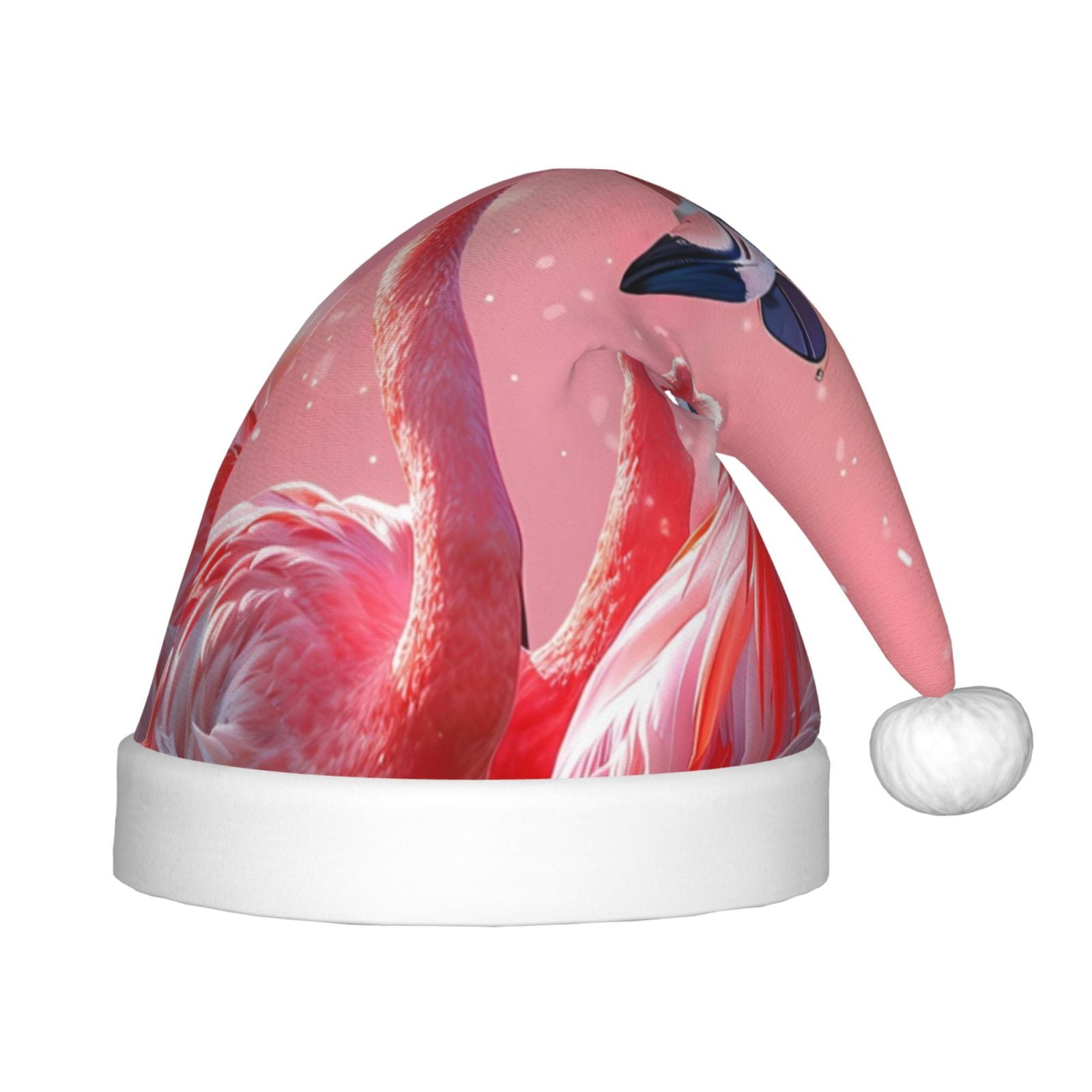 Coaee Cool Flamingos Sunglasses Scene for Christmas Hat for Kids Santa Hat Christmas Party Favors for Kids