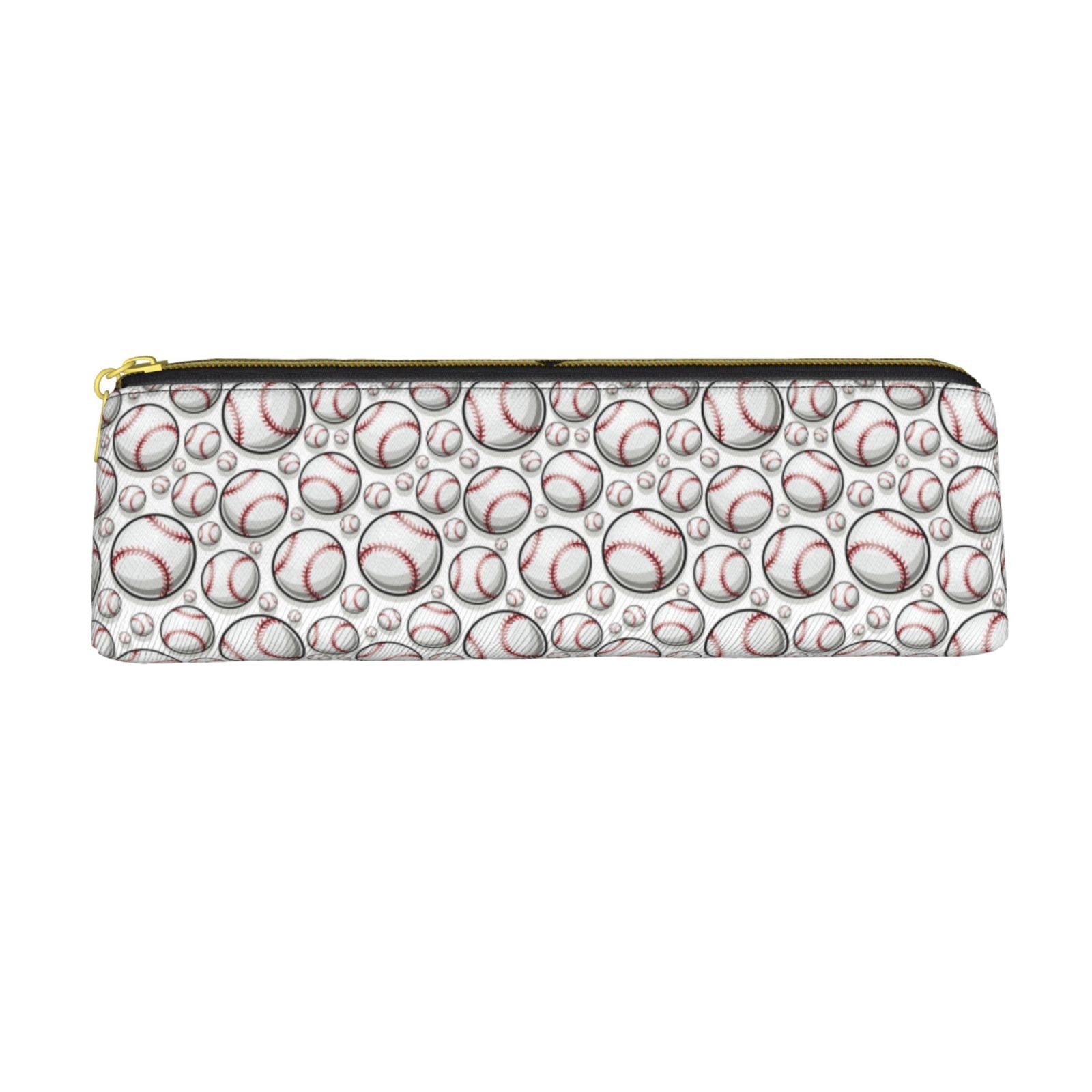 Coaee Cute Baseball for Premium Leather Pencil Case Durable, Elegant Design Ideal for Students, Artists, and Professionals