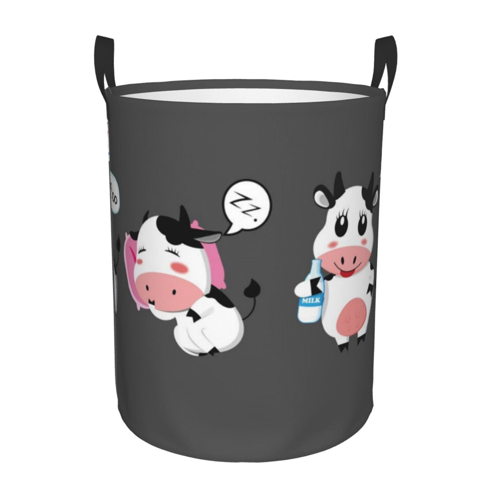 Coaee Cute Farm Milk Animal Laundry Basket with Handle, Waterproof