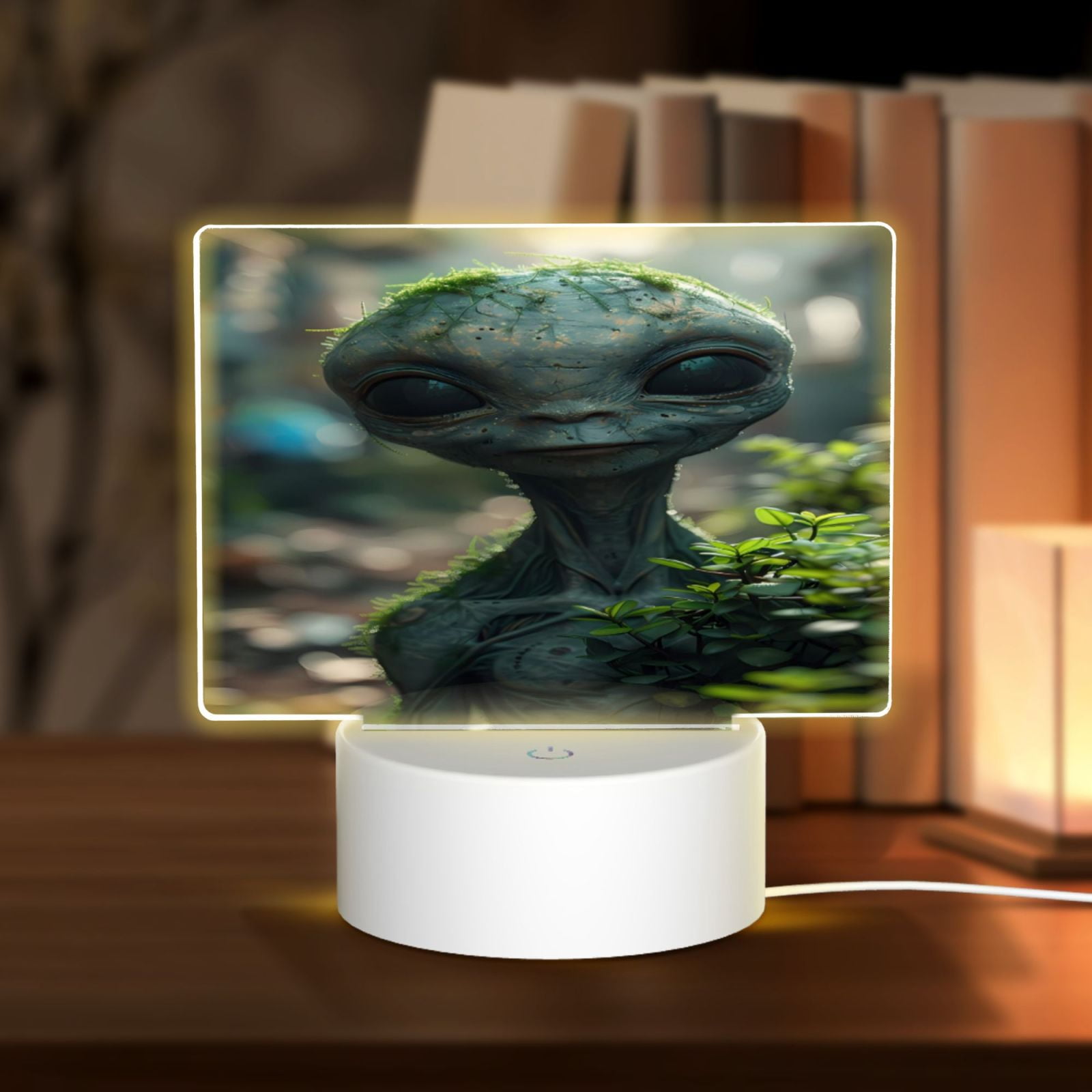 Coaee Cute Saucerman With Big Eyes for Rectangular Acrylic LED Desk ...