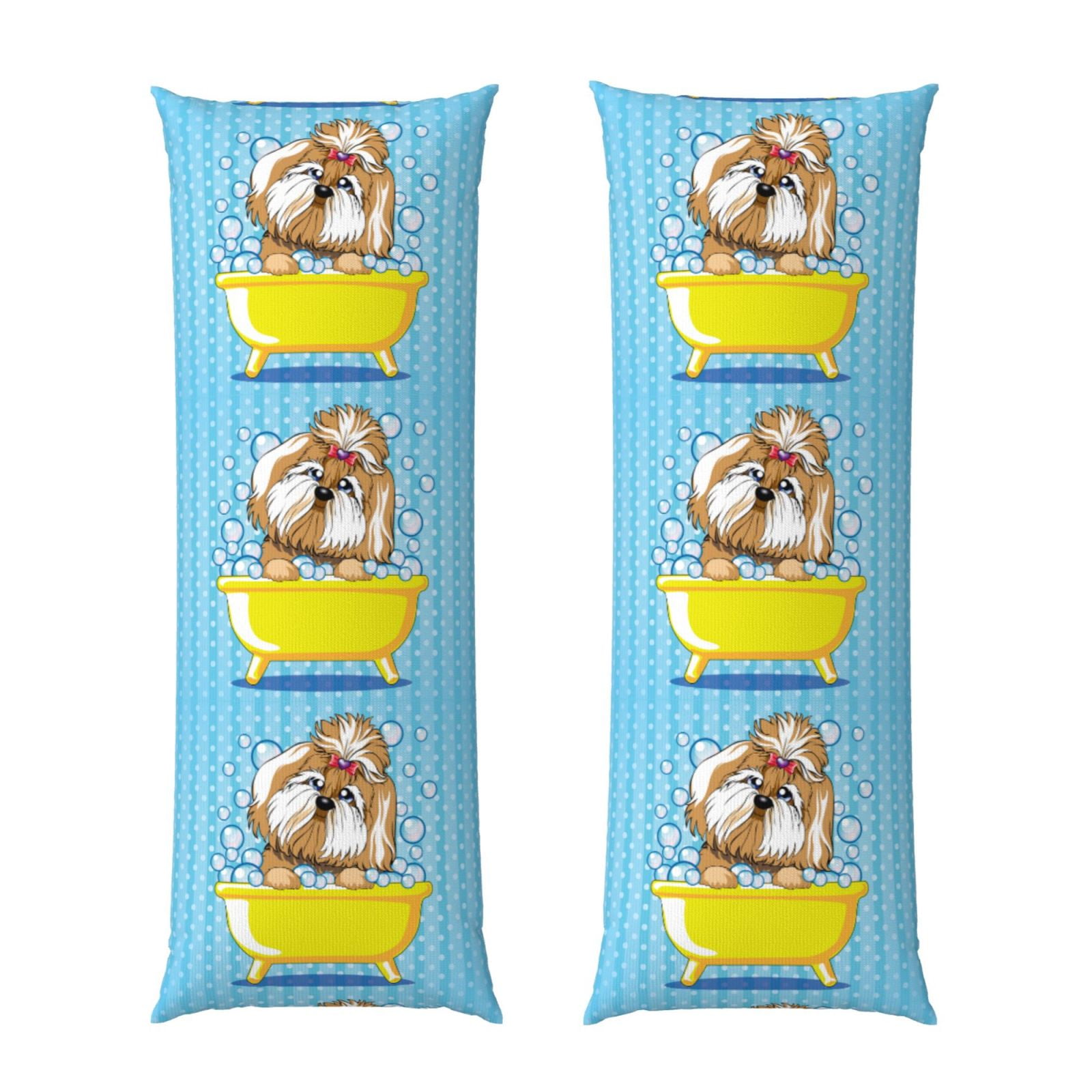Coaee Dog Takes a Bath in the Bathtub Body Pillow Cover Long Pillow