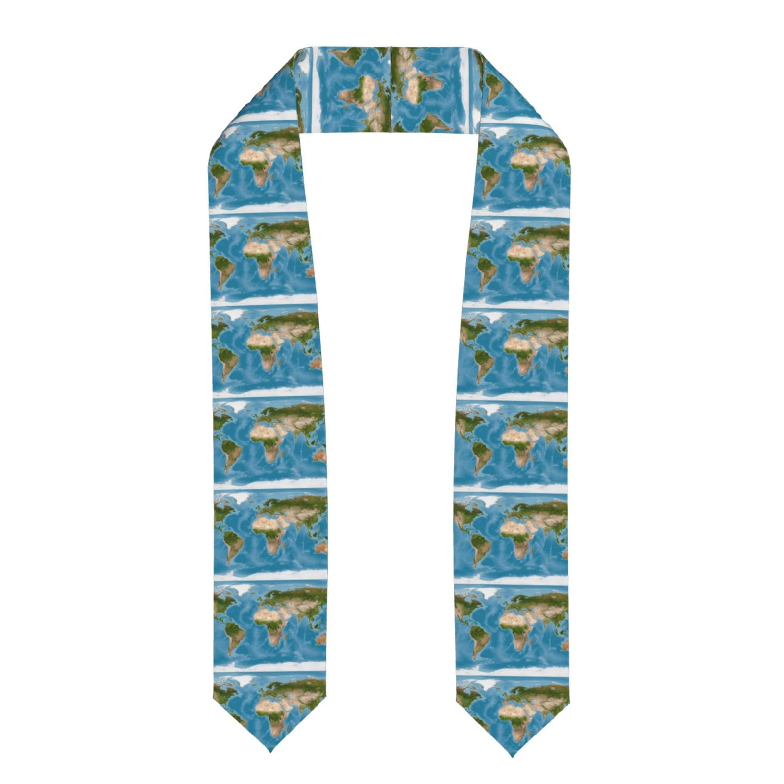 Coaee earth view world map graduation stole unisex 72 long