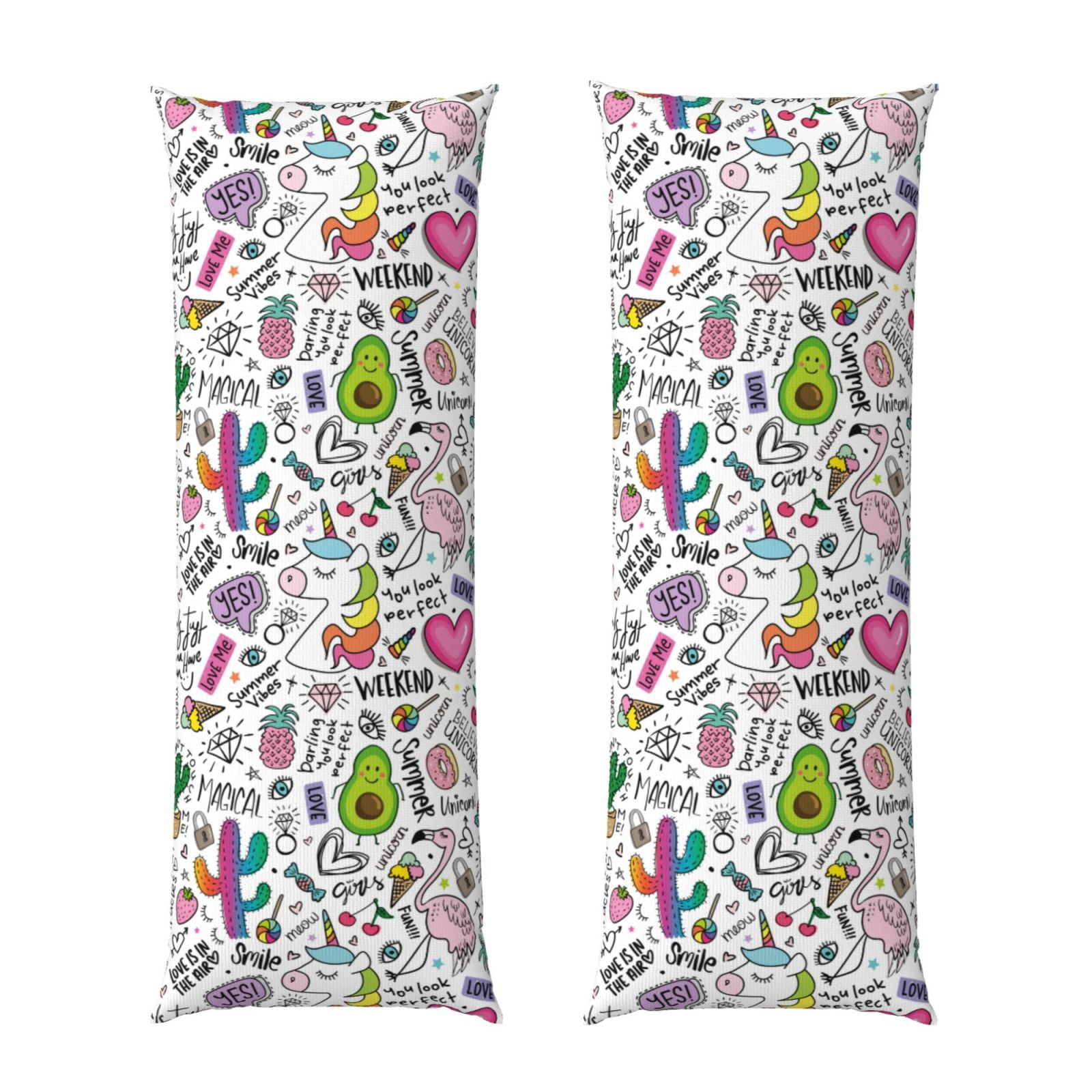 Coaee Fun Animal with Unicorn Body Pillow Cover Long Pillow Case, Cooling Full Body Pillow Case