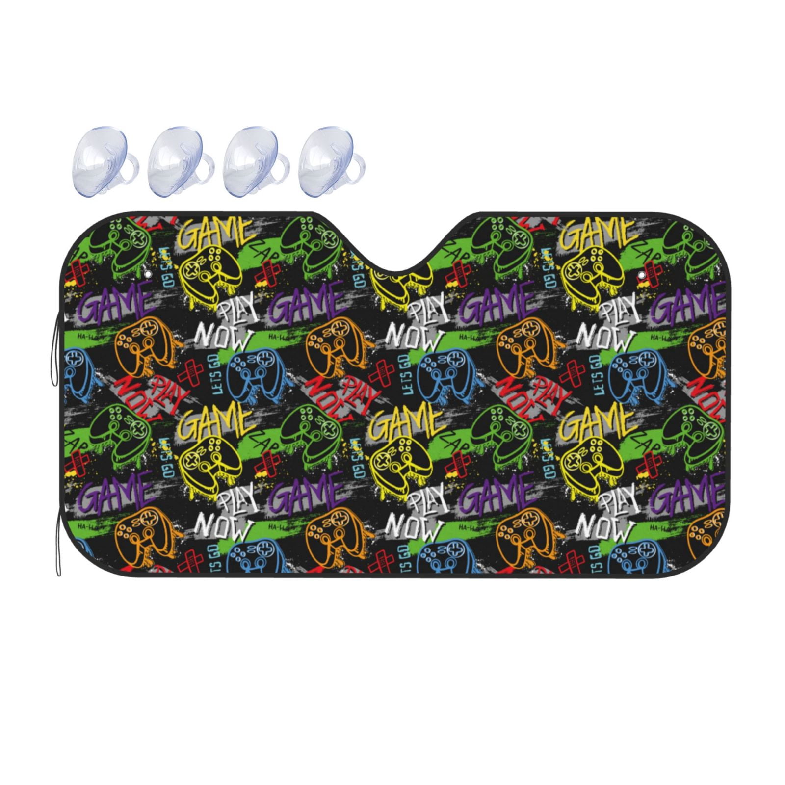 Gaming Print Pattern Car Sun Shade