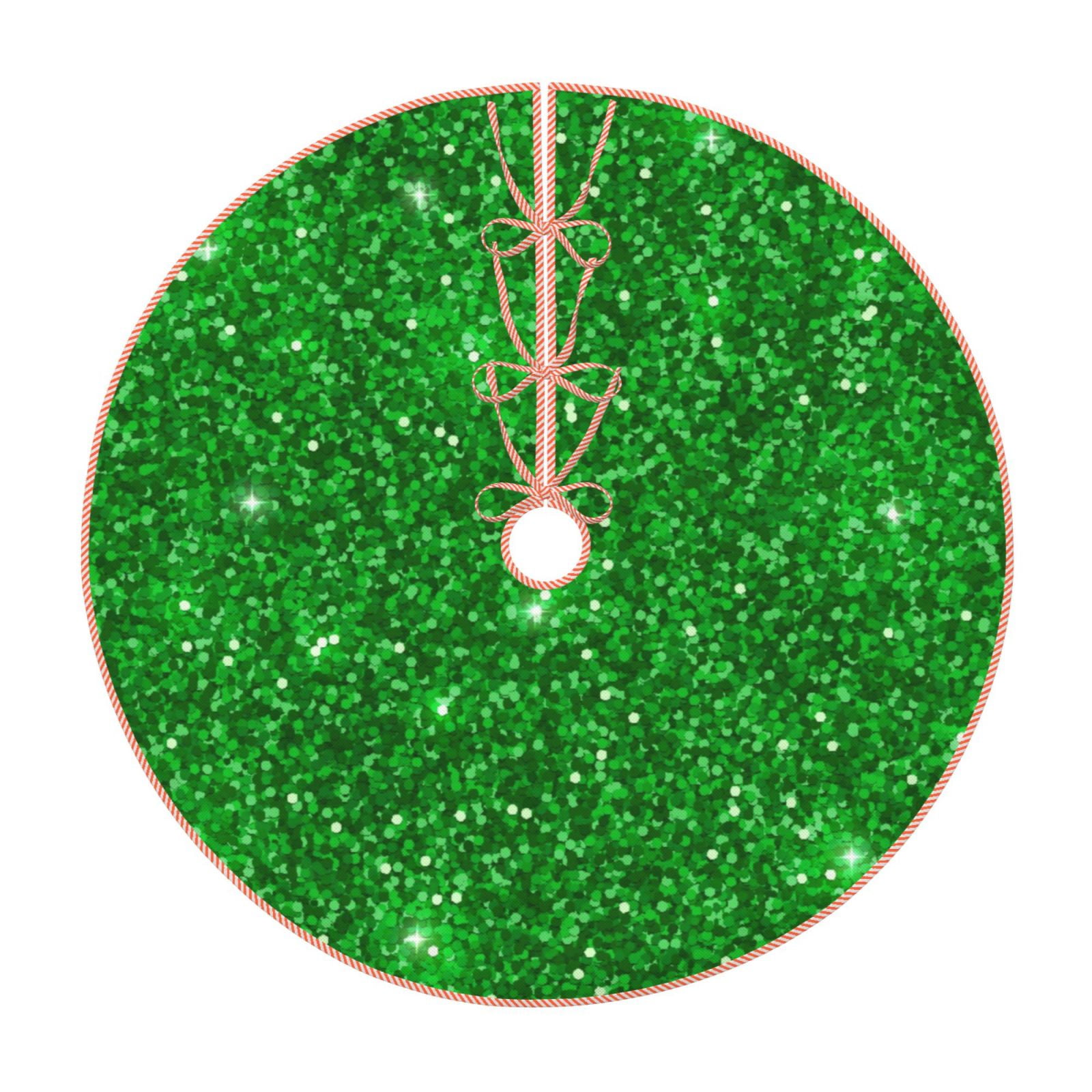 Coaee Green Glitter for Christmas Tree Skirt for Xmas Tree, Soft Plush