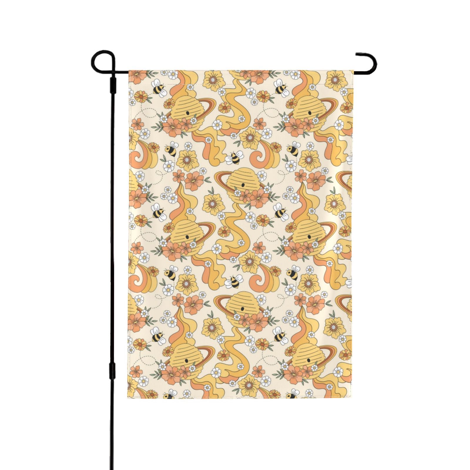 Floral Beadwork Real Orange - Feather Directions Garden Flag 28''x40'' (Two Sides Printing) main image 1
