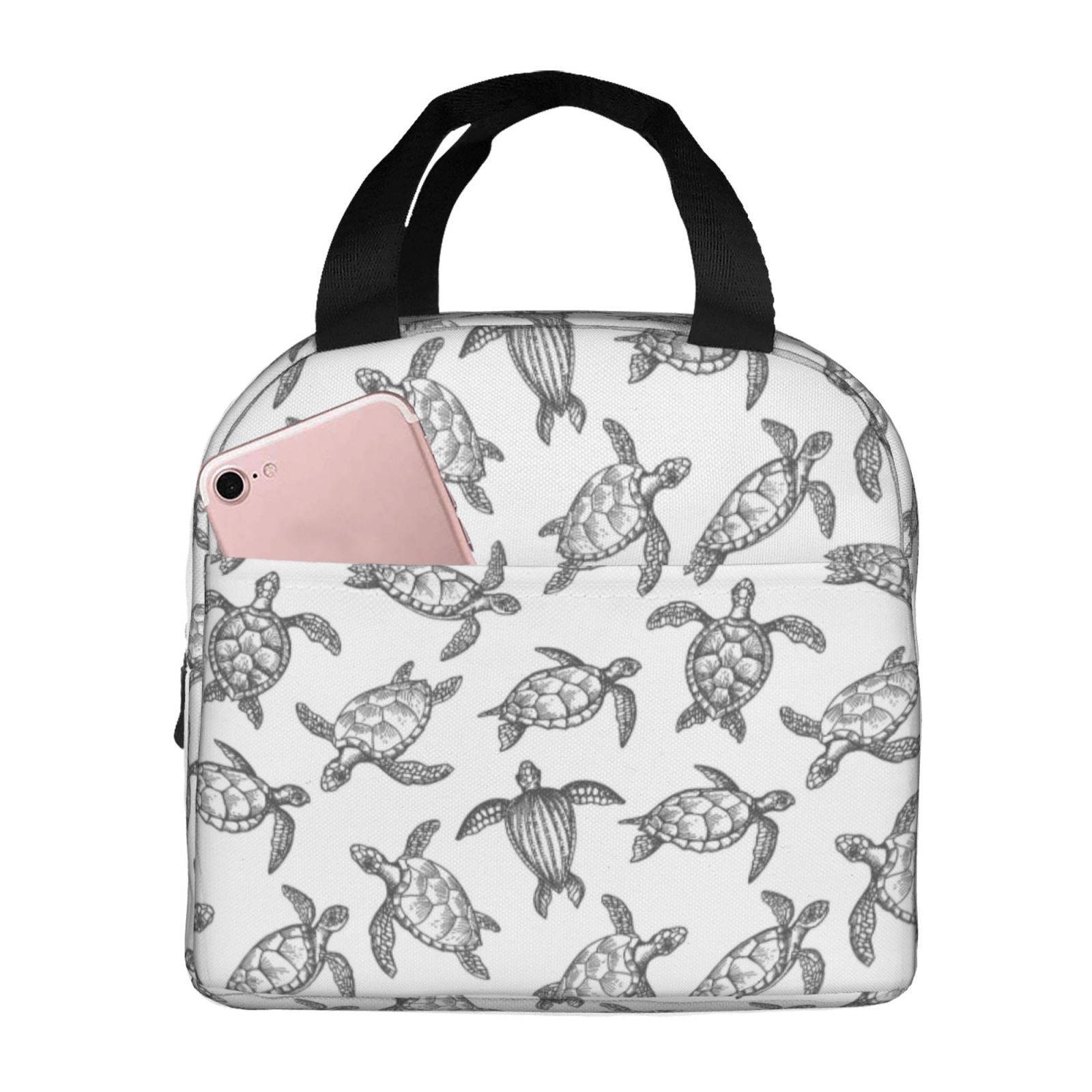 Coaee Hand Drawn Turtle for Reusable Thermal Soft Leakproof Lunch Box ...