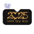 Coaee Happy New Year 2025 D Print Car Sunshade Windshield Sun Shade