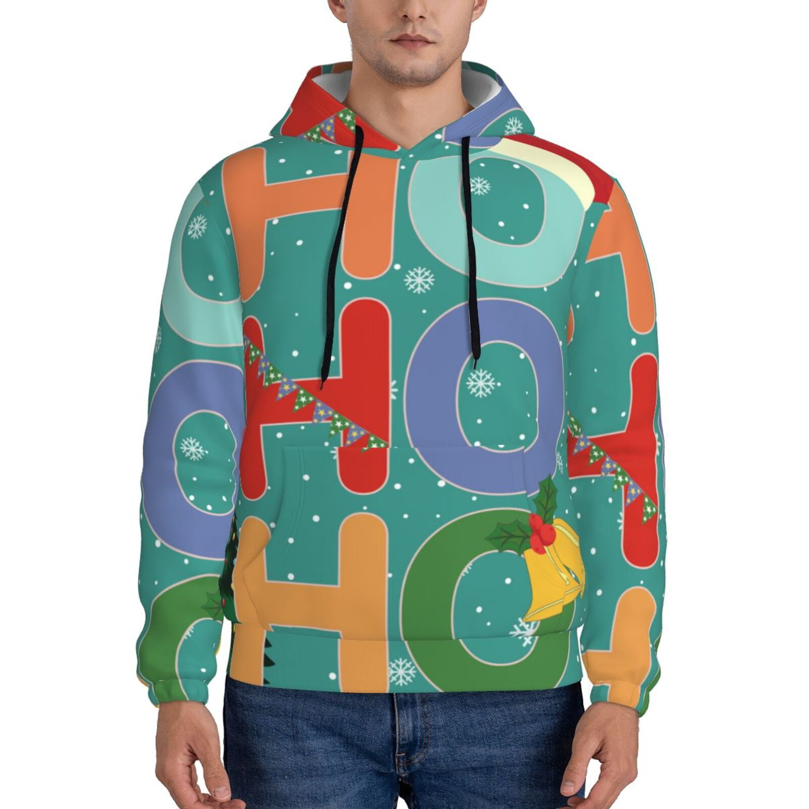 Coaee Ho Ho Ho for Adult Hoodie Pullover Sweatshirt for