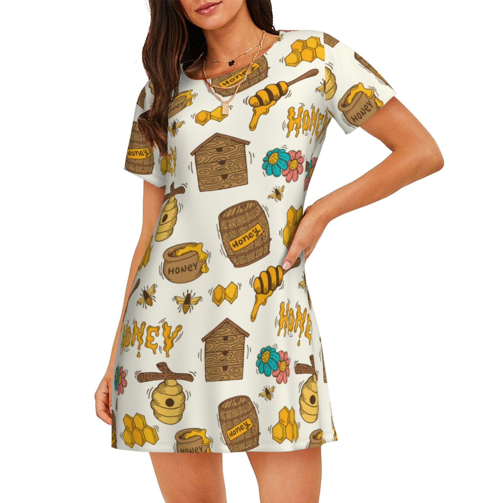 Cira - Short Sleeved Nightdress 95cm