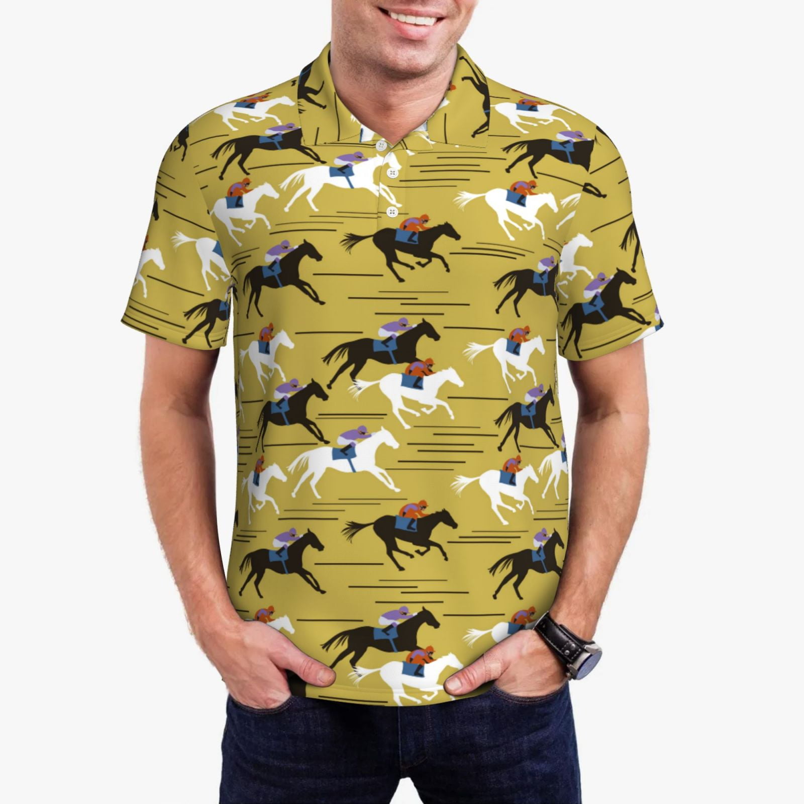 Horse And Carriage Long Sleeve Polo
