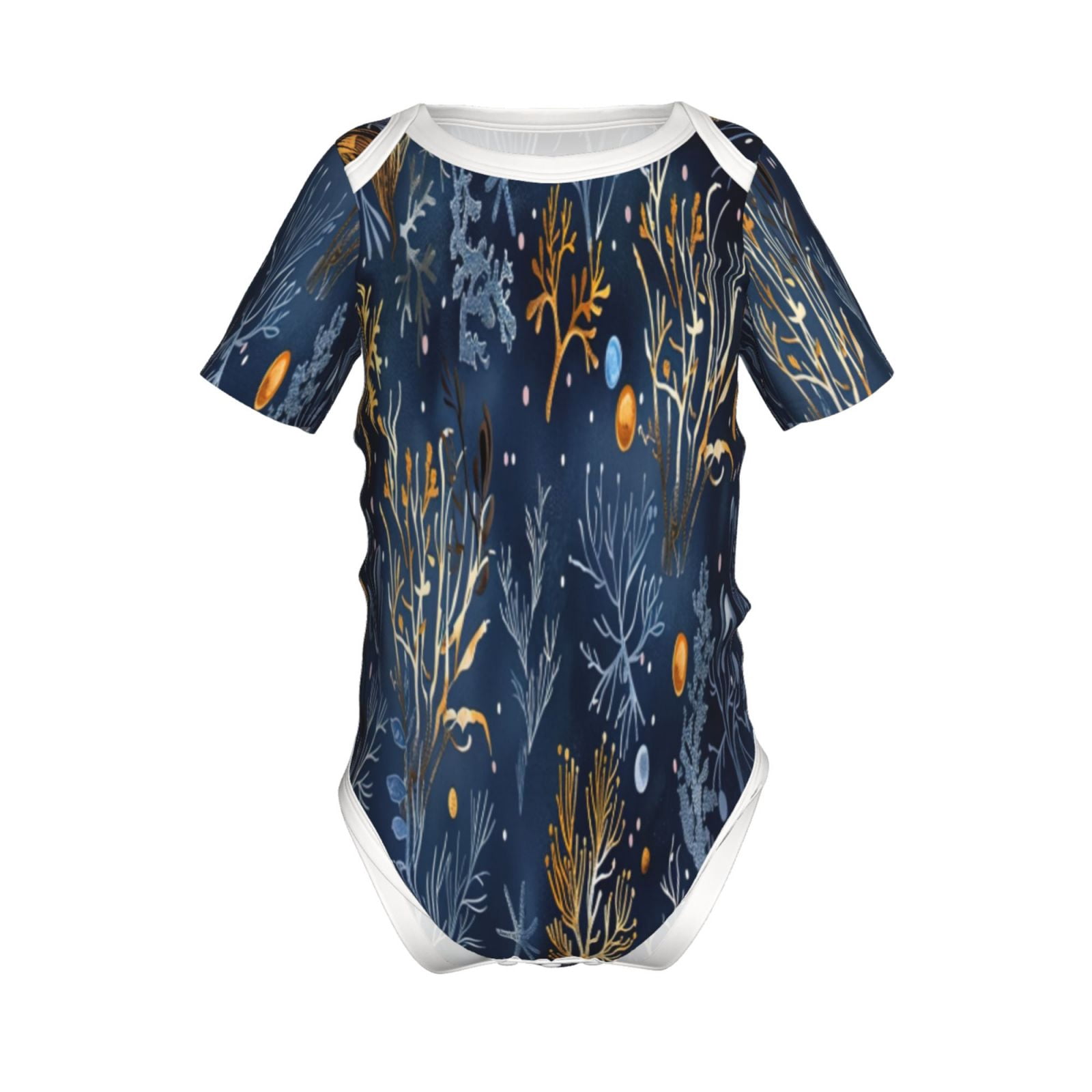 Coaee Mystical Underwater Coral Scene for Soft Baby Short-Sleeve Bodysuit Baby Climbing Clothes Baby Girls Boys Bodysuit Romper-3 Months
