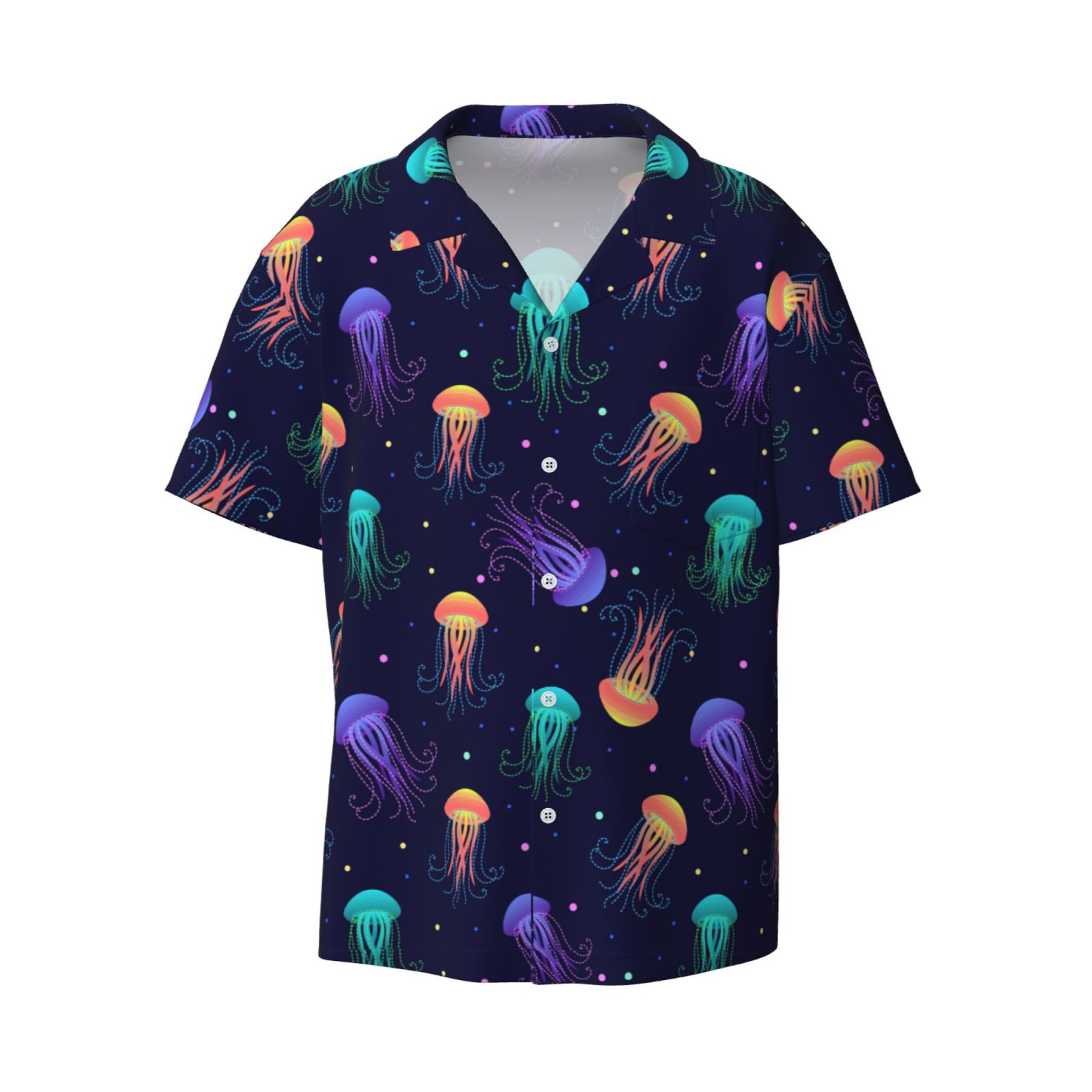 Coaee Sea Jellyfish Men's Casual Button Down Shirt, Short Sleeve ...