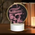 Coaee Skull and Snake Art for Round Acrylic LED Desk Lamp 3 Color ...