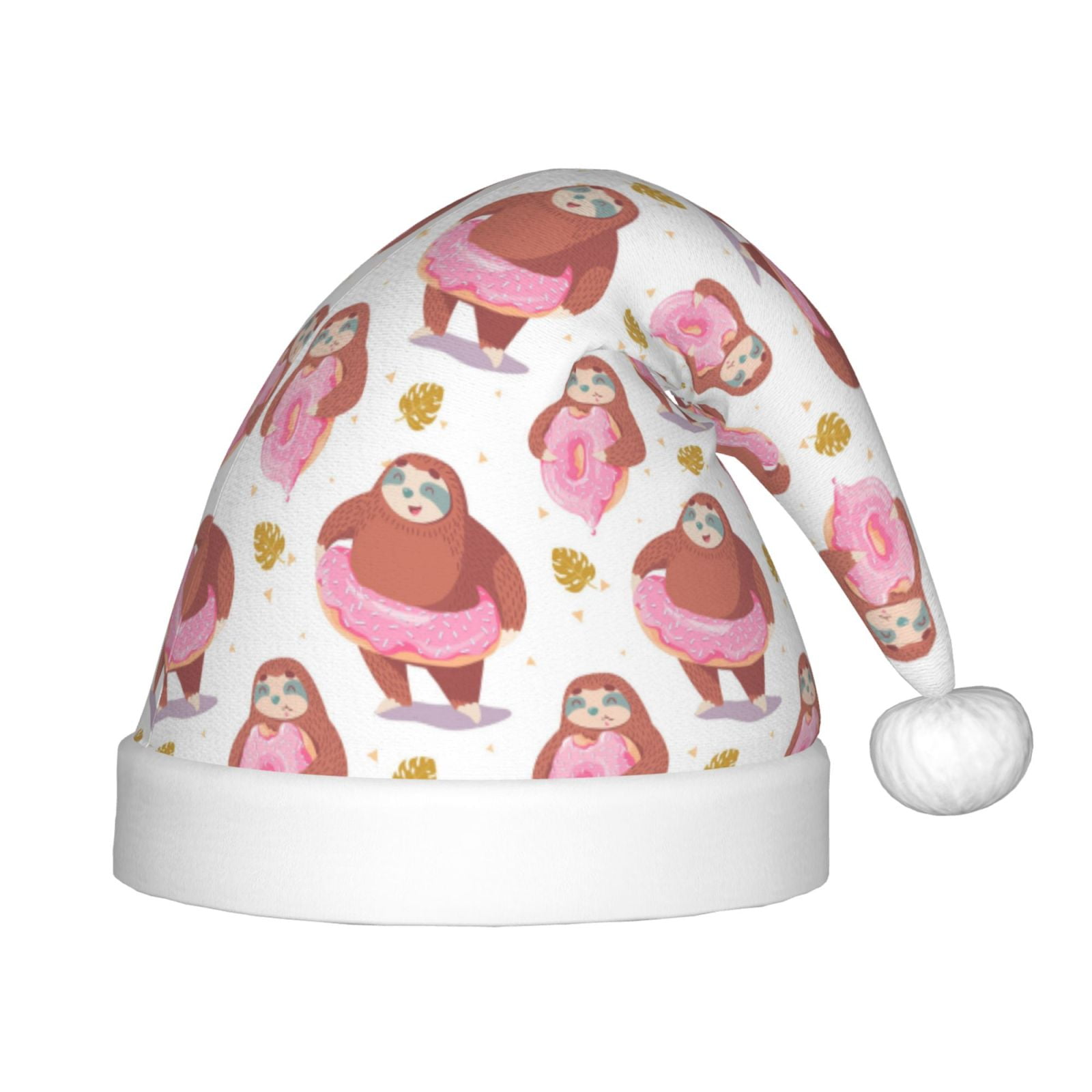 Coaee Sloth with Donuts1 for Christmas Hat for Kids Santa Hat Christmas Party Favors for Kids