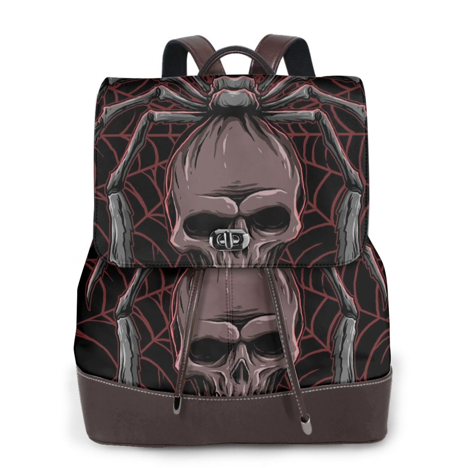 Coaee Spider with Skull for Womens Backpack Anti-theft Purse Leather ...